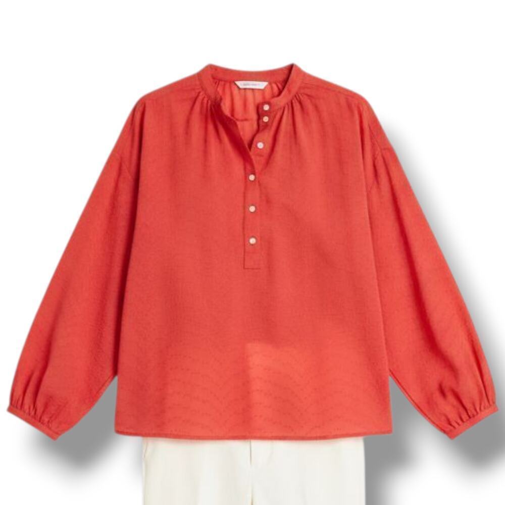 Universal Thread Women’s Orange Balloon Sleeve Oversized Poet Blouse Small NWOT